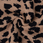 Leopard Baby Knit Button Romper