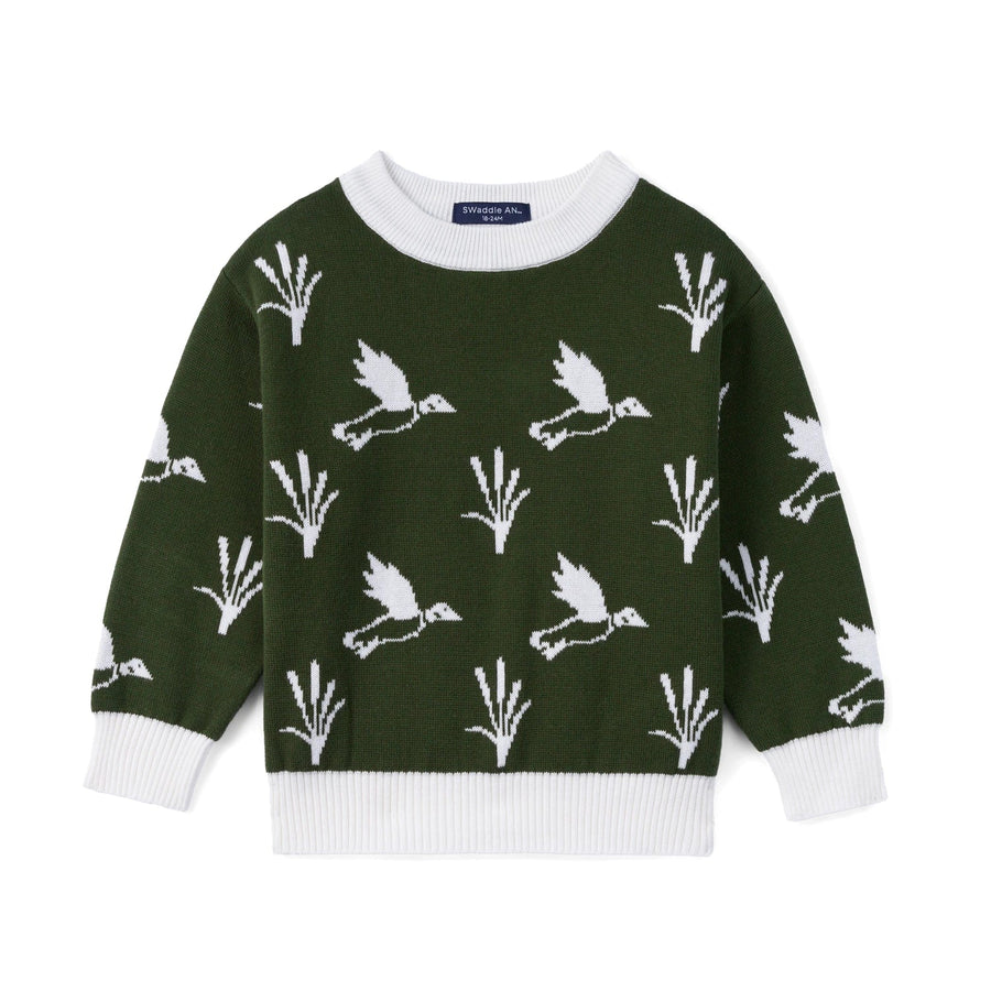 Mallard Duck Knit Long Sleeve Crewneck Sweater