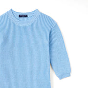 Baby Knit Romper Snap Closure in Baby Blue