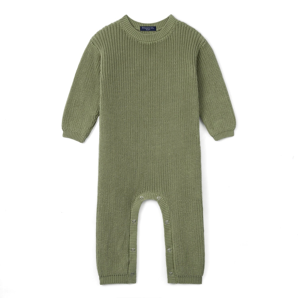 Baby Knit Romper Snap Closure in Sage Green