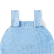 Baby Knit Button Strap Romper in Baby Blue