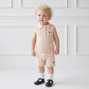 Cable Knit Short in Beige