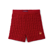 Cable Knit Short in Red Xmas