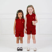 Cable Knit Short in Red Xmas