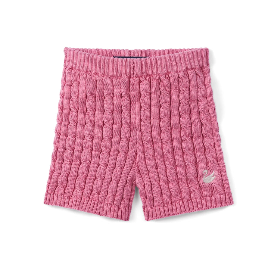 Cable Knit Short in Rose Pink