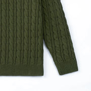 Classic Cable Knit Baby Sweater in Forest Green