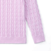 Classic Cable Knit Baby Sweater in Lilac