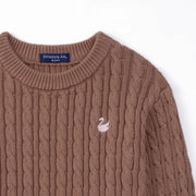 Classic Cable Knit Baby Sweater in Mocha