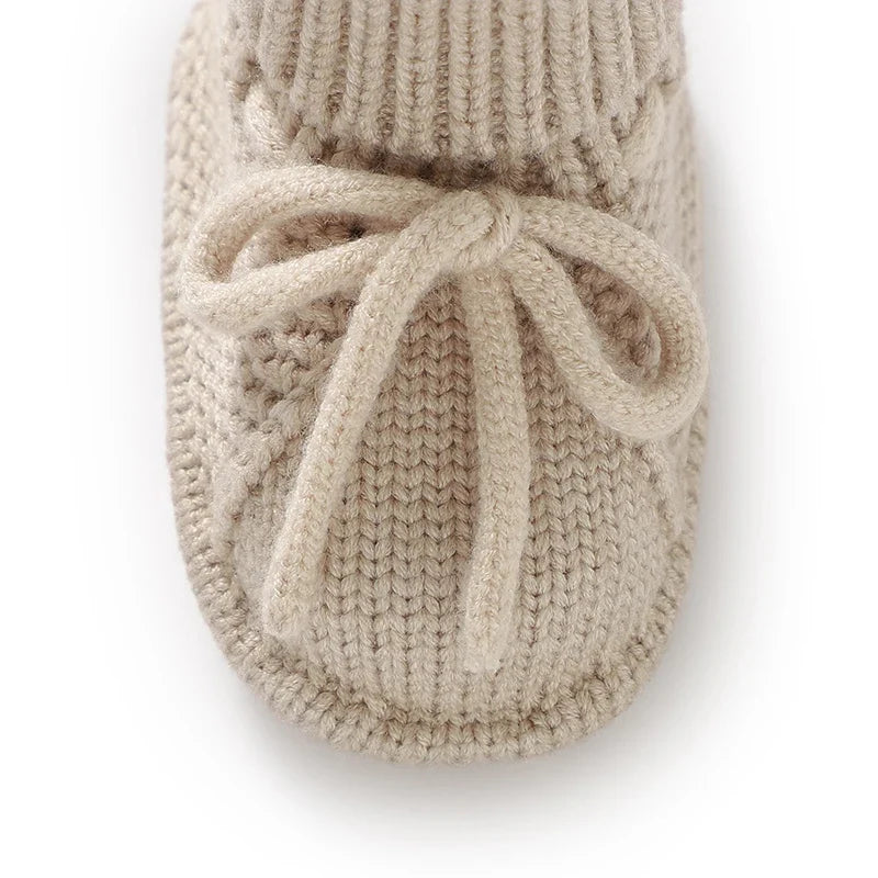 Fashion Infant Baby Boy Socks Shoes Pure Color Anti-Slip Knit Newborn Girls Floor First Walkers Casual Outdoor Booties
