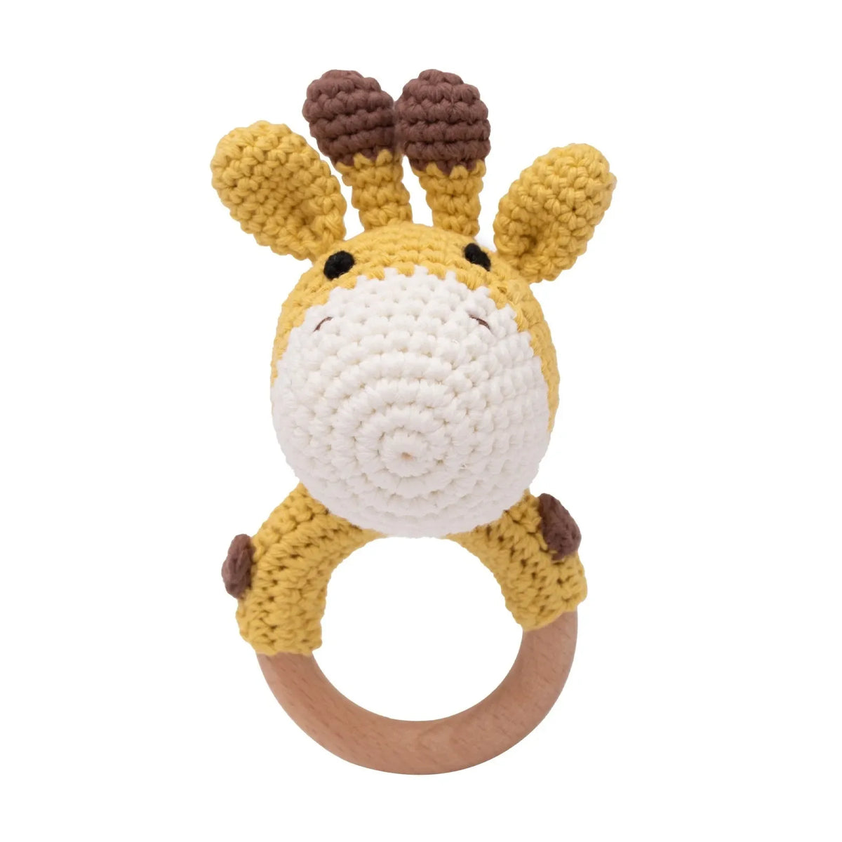 1pc Baby Rattles - Crochet Bunny Rattle Toy, Wood Ring Baby Teether, Rodent Baby Gym Mobile, Newborn Educational Toys Gift