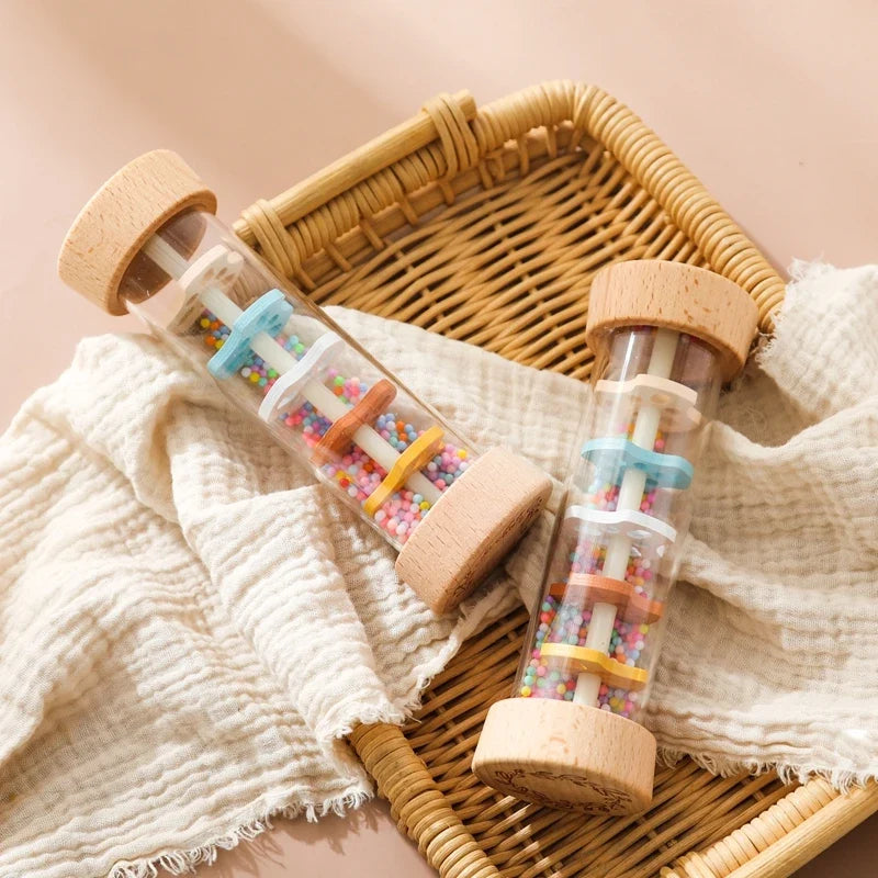 Montessori Baby Rain Stick Sensory Rattle Educational Toy Kids
