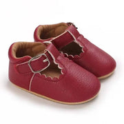 Baby Shoes Classic Stripe Leather – Multicolor Boy & Girl Shoes, Anti-Slip Rubber Sole First Walkers Infant Moccasins