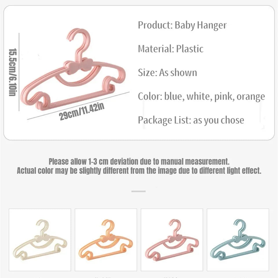 10/20/50-Pack Kids Plastic Hangers for Baby & Toddler Clothes – Slim Anti-Slip Closet Organizer (6.1 x 11.4 in / 15.5 x 29 cm)