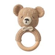 1pc Baby Rattles - Crochet Bunny Rattle Toy, Wood Ring Baby Teether, Rodent Baby Gym Mobile, Newborn Educational Toys Gift