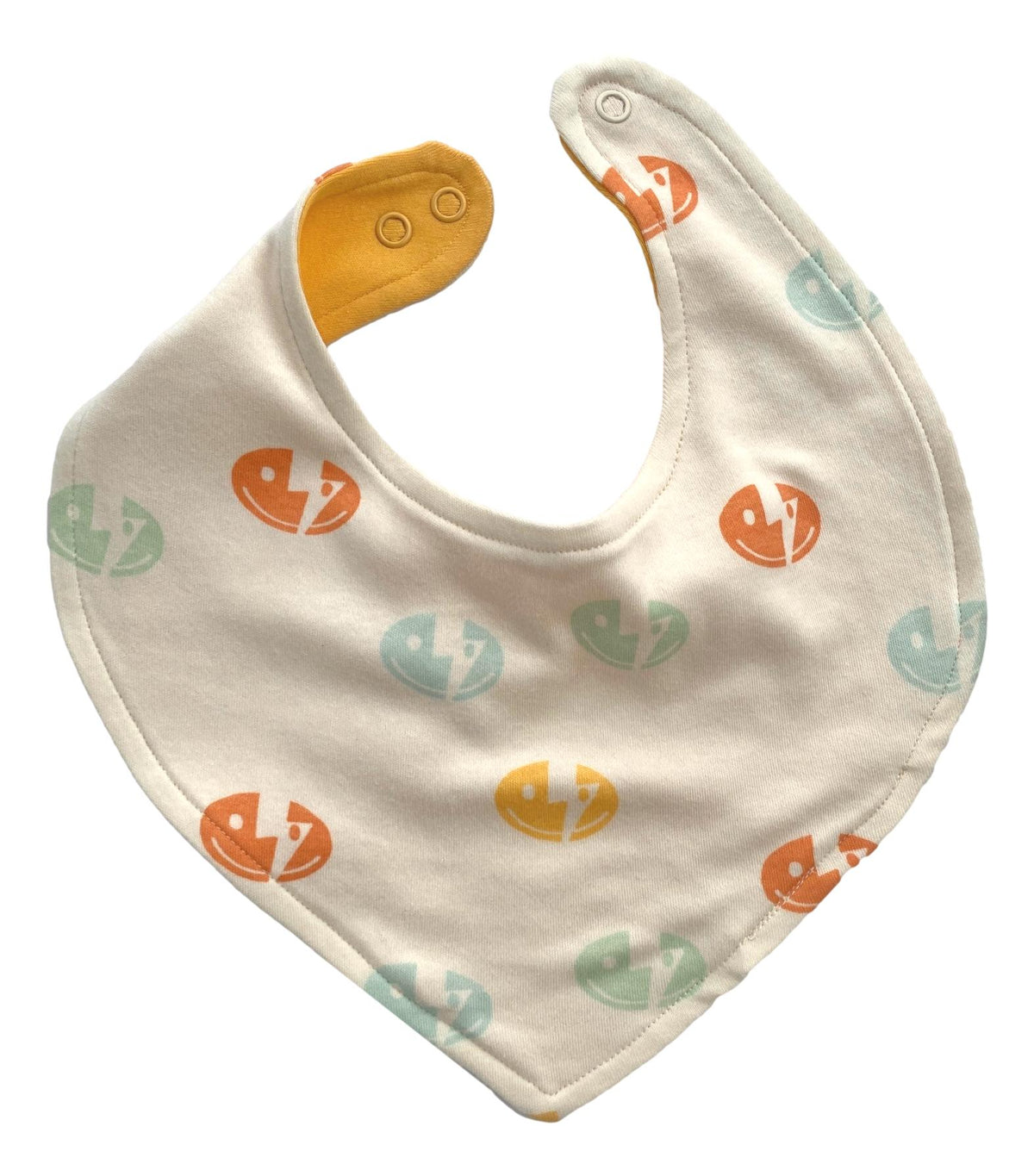 Organic Cotton Baby Bib – GOTS Certified Drool Bib for Newborns – Smiley Bolts