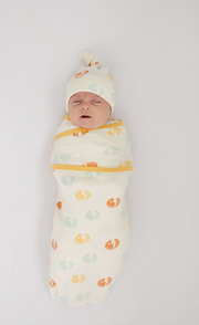 Organic Cotton Baby Hat – GOTS Certified Newborn Beanie – Smiley Bolts