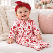 Sweetheart Bamboo Baby Ruffle Zipper Romper