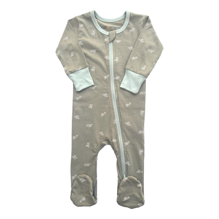 GOTS Certified Organic Cotton Zippy Footed - Freshwater Snail