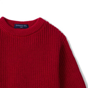 Classic Chunky Knit Baby Romper in Red Xmas