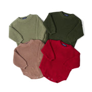 Classic Chunky Knit Baby Romper in Red Xmas
