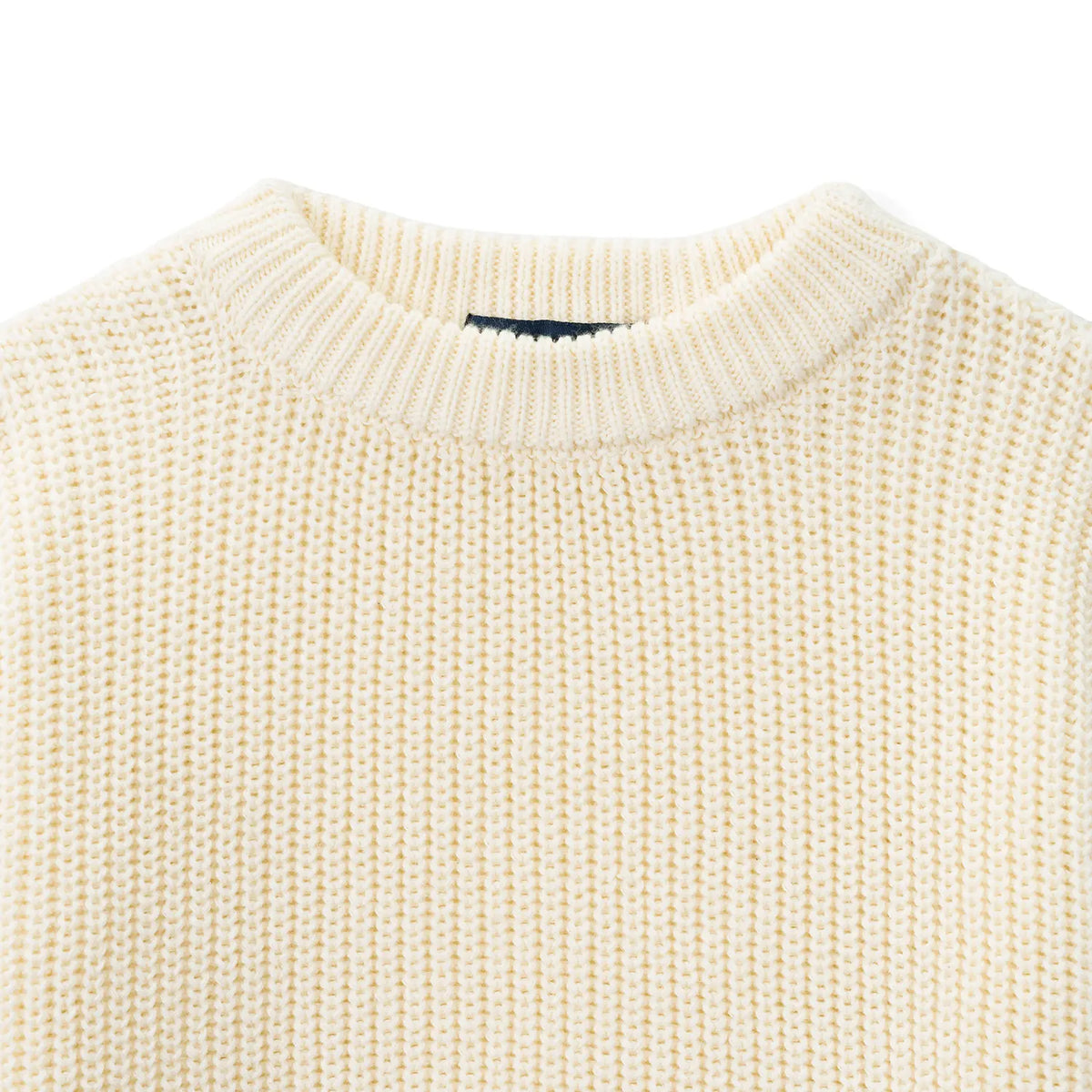 Classic Knit Baby Sweater in Cream