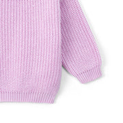 Classic Knit Baby Sweater in Lilac
