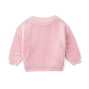 Classic Pink Knit Baby Sweater