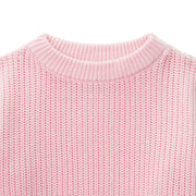 Classic Pink Knit Baby Sweater