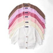 Classic Cardigan with Pockets in Rose Pink