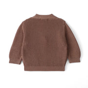 Classic Cardigan with Pockets in Mocha
