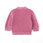 Classic Cardigan with Pockets in Rose Pink