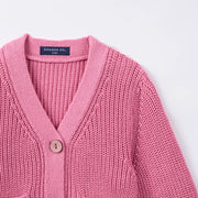 Classic Cardigan with Pockets in Rose Pink