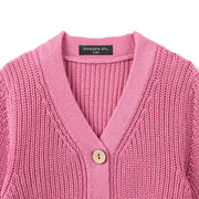 Classic Cardigan with Pockets in Rose Pink