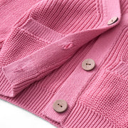 Classic Cardigan with Pockets in Rose Pink