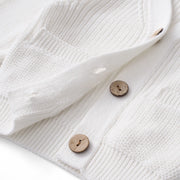 Classic Cardigan with Pockets in White