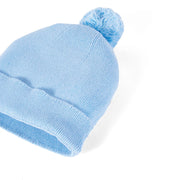 Knit Baby Pom Beanie in Baby Blue