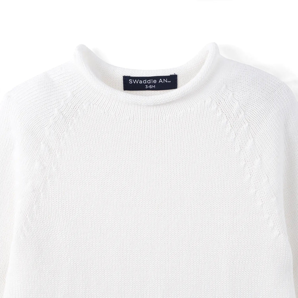 Knit Rollneck Baby Sweater in White