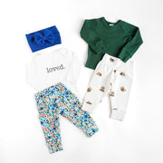 Sloths on Ivory Baby & Toddler Cotton Knit Leggings