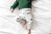 Sloths on Ivory Baby & Toddler Cotton Knit Leggings