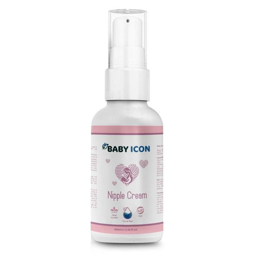Baby Icon Organic Nipple Cream - Natural Soothing Relief for Breastfeeding Mothers, Vegan & Scentless, 1.01 fl oz