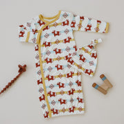 Organic Cotton Baby Gown – GOTS Certified Newborn Sleep Gown – Aztec Pony