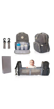 MoonBaby Backpack Diaper Bag Foldable Changing station Portable Crib Bassinet