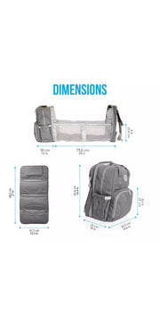 MoonBaby Backpack Diaper Bag Foldable Changing station Portable Crib Bassinet