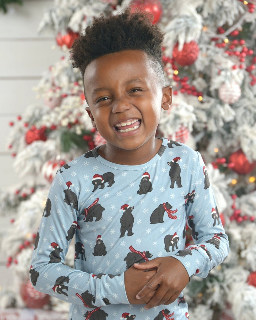 Bear Christmas Bamboo Pajamas for Kids – Two Piece Set