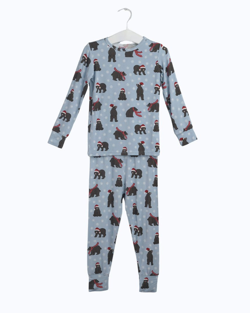 Bear Christmas Bamboo Pajamas for Kids – Two Piece Set