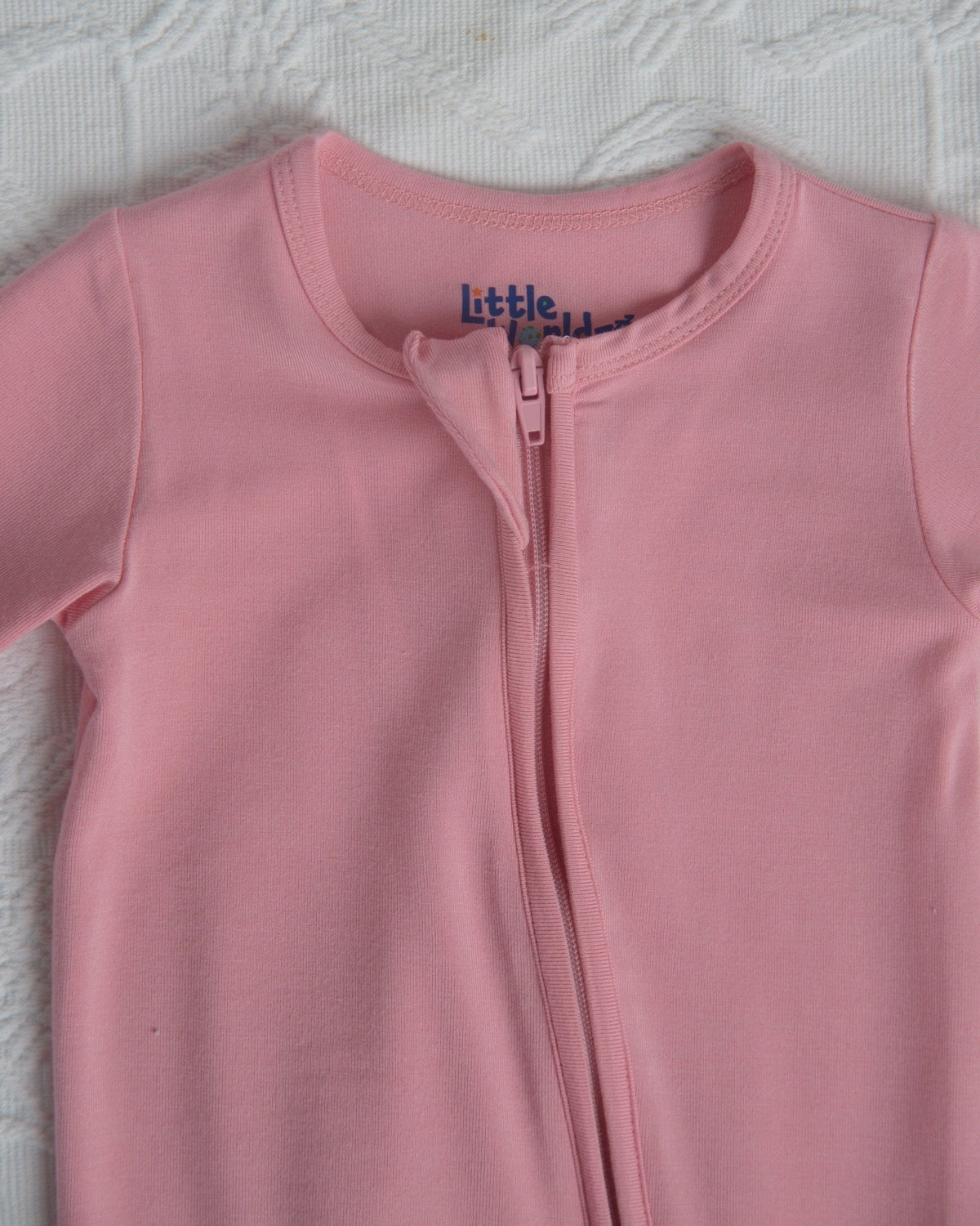Pink Bamboo Baby Pajamas – Zipper Footie