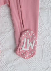 Pink Bamboo Baby Pajamas – Zipper Footie