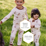 Burt's Bees Baby Baby Boys' Pajamas, Zip-Front Non-Slip Unisex Footed Sleeper Pjs, Organic Cotton 18 Months St Bernard Dog 1 - # BOAA11710014