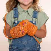 Knit Baby Chick Mittens with Cord-For Kids, Toddler Girls Age 1-6 Years, Cute Design