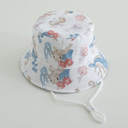 Printed Bucket Hat Cute Car Dinosaur Summer Beach Pure Cotton Fisherman Hat For Babies
